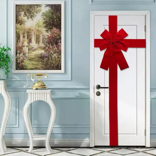 Duża Świąteczna Kokarda na Drzwi